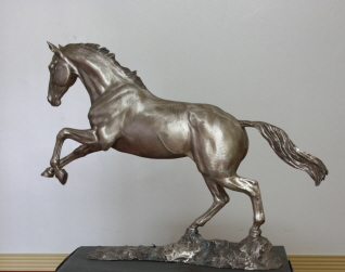 Commissioned bronze horse, raw bronze