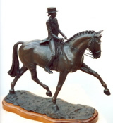 Horse Sculpture of Dressage Horse and Rider performing the Half-Pass