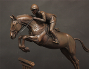 Bronze Hunter Jumper sculpture, horse show trophy