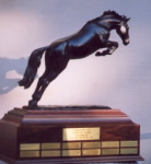 Horse sculpture Unbridled Splendor serving as Judgement ISF Perpetual Trophy at the Syracuse Sporthorse Tournament horse sculpture serving as Judgement ISF Perpetual Trophy at the Syracuse Invitational Sporthorse Tournament