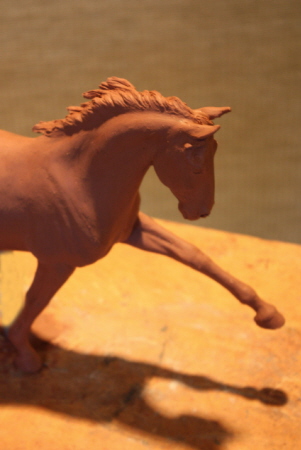 Horse sculpture of Dressage horse performing extended trot