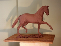 Horse sculpture of dressage horse - work in progress