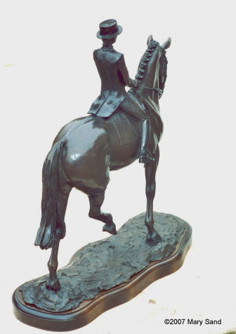 Bronze Skulptur Pferd: Dressur Pferd & Reiter Ausführen Half-Pass