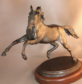 Exuberance: Bronze sculpture of horse rearing